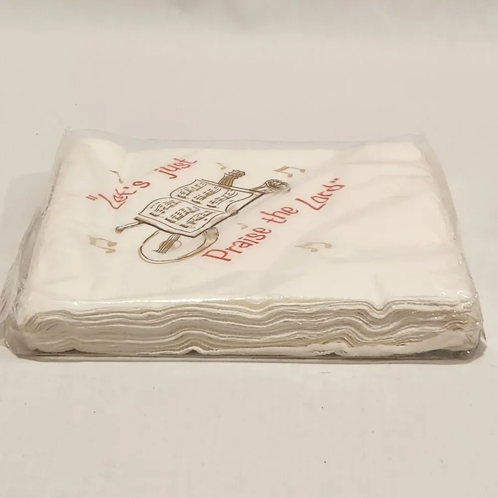 Vintage Paper Napkins‎ 20ct LET'S JUST PRAISE THE LORD Religious Easter